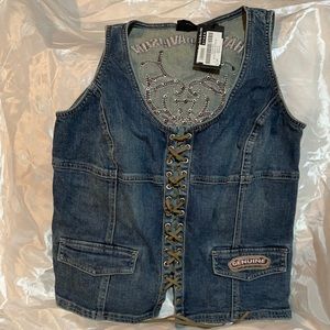 Harley Davidson denim vest women's large